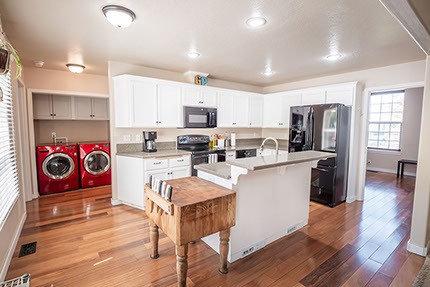 Interior home kitchen in Veneta, Oregon.